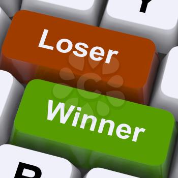 Loser Winner Keys Shows Risk And Chance Online