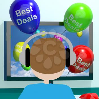 Best Deals Balloons From Computer Representing Bargains 3d Rendering