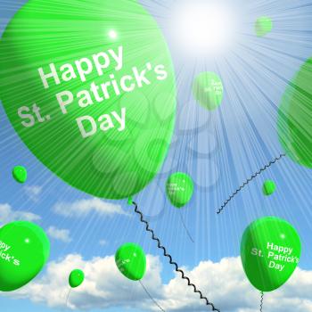 St Patrick's Day Balloons Showing Irish Party Celebration 3d Rendering