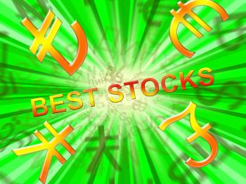 Best Stocks Symbols Means Top Shares 3d Illustration