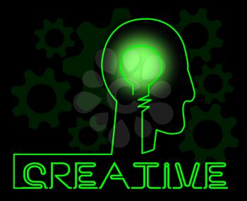 Creative Brain Showing Ideas Imagination And Concepts