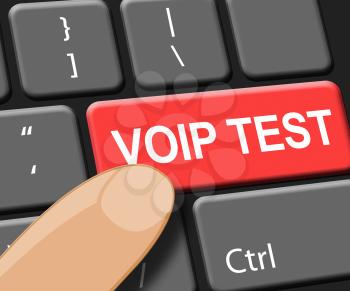 Voip Test Key Showing Internet Voice 3d Illustration