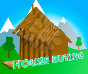 House Buying Houses Meaning Real Estate 3d Illustration
