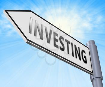 Investing Road Sign Meaning Return On Investment 3d Illustration