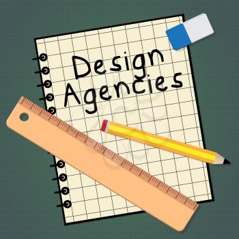 Design Agencies Notebook Represents Creative Artwork 3d Illustration