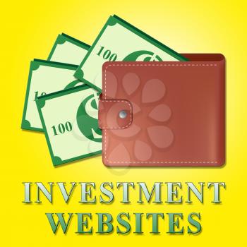 Investment Websites Wallet Means Investing Sites 3d Illustration