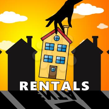 Property Rentals House Means Real Estate 3d Illustration