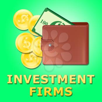 Investment Firms Wallet Means Investing Companies 3d Illustration