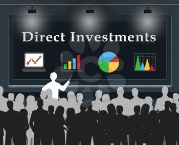 Direct Investments Meaning Stocks And Shares 3d Illustration