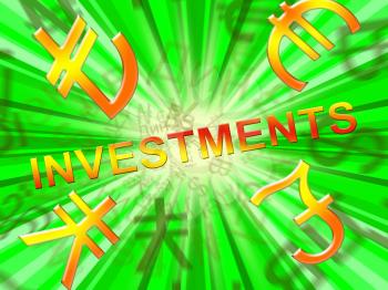Investment Symbols Showing Trade Investing 3d Illustration