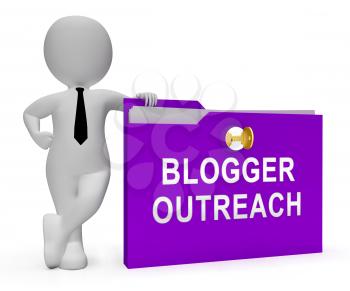 Blogger Outreach Influencer Engagement Content 3d Rendering Shows The Blog Marketing Process Of Social Media Influence 