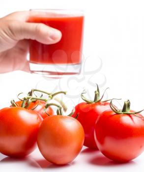 Tomatoes Juice Beverage Showing Drinking Refreshment And Refresh