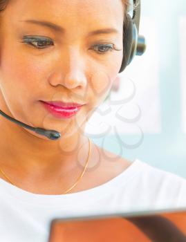Helpdesk Support Showing Call Center Assistance And Help