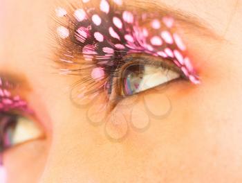 Eyelashes Girl Beauty Showing Fashion Eyelash Closeup
