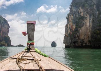 Long boat and tropical beach, Krabi, Thailand
