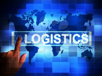 Logistics concept icon means planning and coordination. Delivery of goods and organising transport - 3d illustration