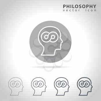 Philosophy outline icon set, collection of philosophy icons, vector illustration