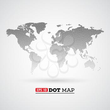 Black Dotted world map. Vector illustration EPS10
