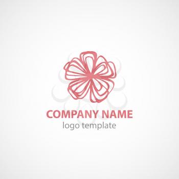 Logo Vector Template with flower. EPS 10