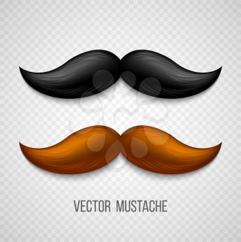 Brown, black  isolated mustaches set. Vector illustration EPS 10