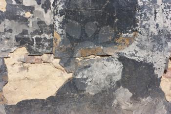 Grunge texture, old vintage wall, with black paint cracked