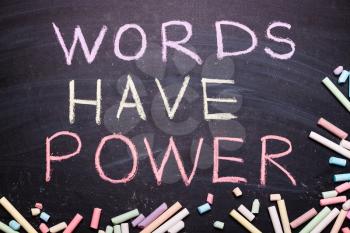 word have power written in chalk on a blackboard