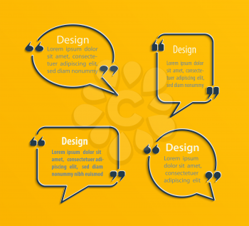 Set of Quote bubbles and templates. Print design. Quote form.For business,information, and text.
