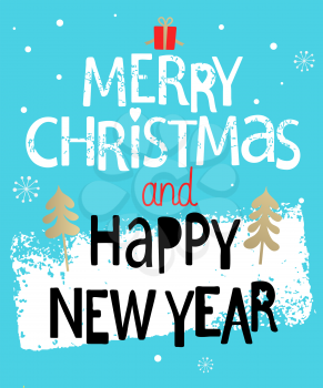 Christmas Greeting Card. Merry Christmas and happy new year lettering.