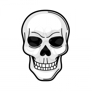 Skull retro tattoo symbol. Cartoon old school illustration.