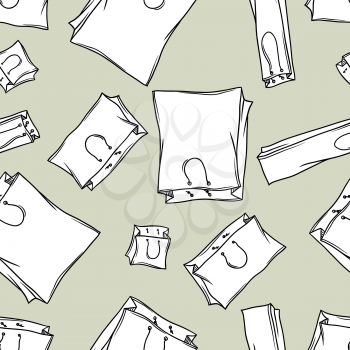 Hand drawn shopping bags vector seamless pattern.