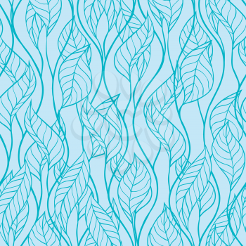 Abstract leaves seamless background - vector illustration.