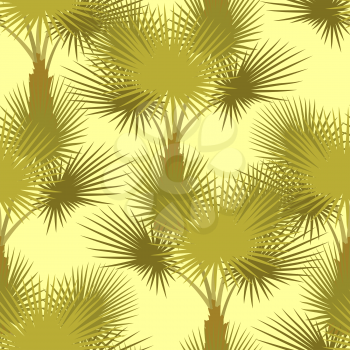 Vector seamless pattern of palm trees.