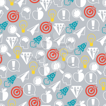 Idea concept seamless pattern in flat design style.