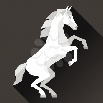 Background with horse standing in flat style.