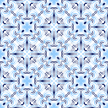 Italian tile pattern. Ethnic folk ornament. Mexican talavera, portuguese azulejo or spanish majolica.