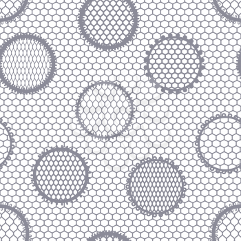 Seamless lace pattern with circles. Vintage fashion textile.