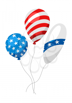 Balloons in American Flag colors. Isolated on white background.