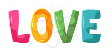 Decorative stylized word love. Happy Valentine Day symbol.