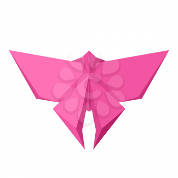 Illustration of origami butterfly. Paper symbolic decorative object.