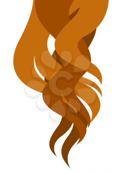 Illustration of curled hair strands. Concept for beauty or hairdressing salon.