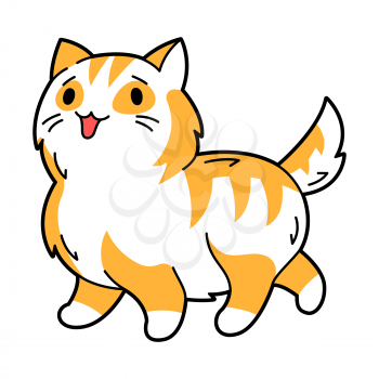 Illustration of cute kawaii cat. Cartoon funny character.