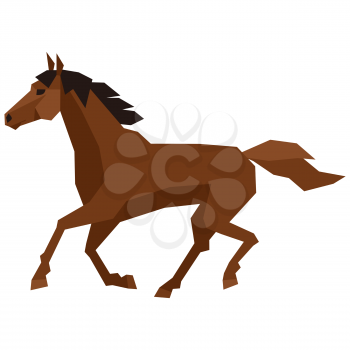 Stylized illustration of horse. Image for design and decoration. Object or icon in abstract style.