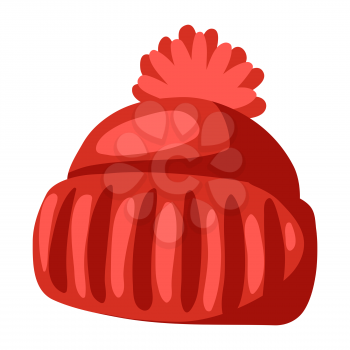 Winter illustration of hat. Seasonal symbol in hand drawn style.