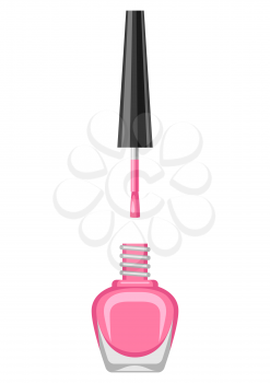 Illustration of nail polish. Make up item. Beauty and fashion abstract image.
