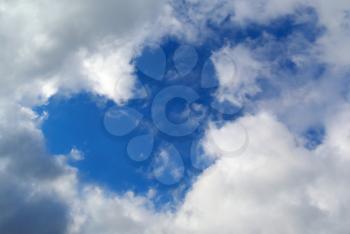 Heart sign in sky. Nature composition.