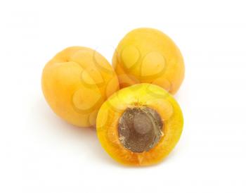 Ripe isolated apricot. Element of design. 