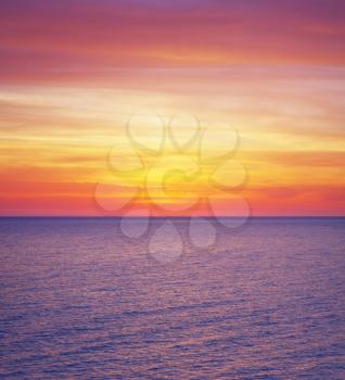 Colours of sea sunset. Seascape nature composition. Natural background. 