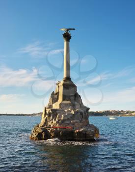 Monument to the Scuttled Ships. View from Sevastopol 
promenade.  