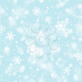 Seamless pattern with snowflakes - Winter background.