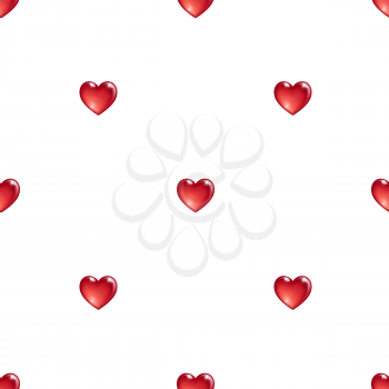Seamless pattern with 3d hearts. Valentines day background. Vector illustration.